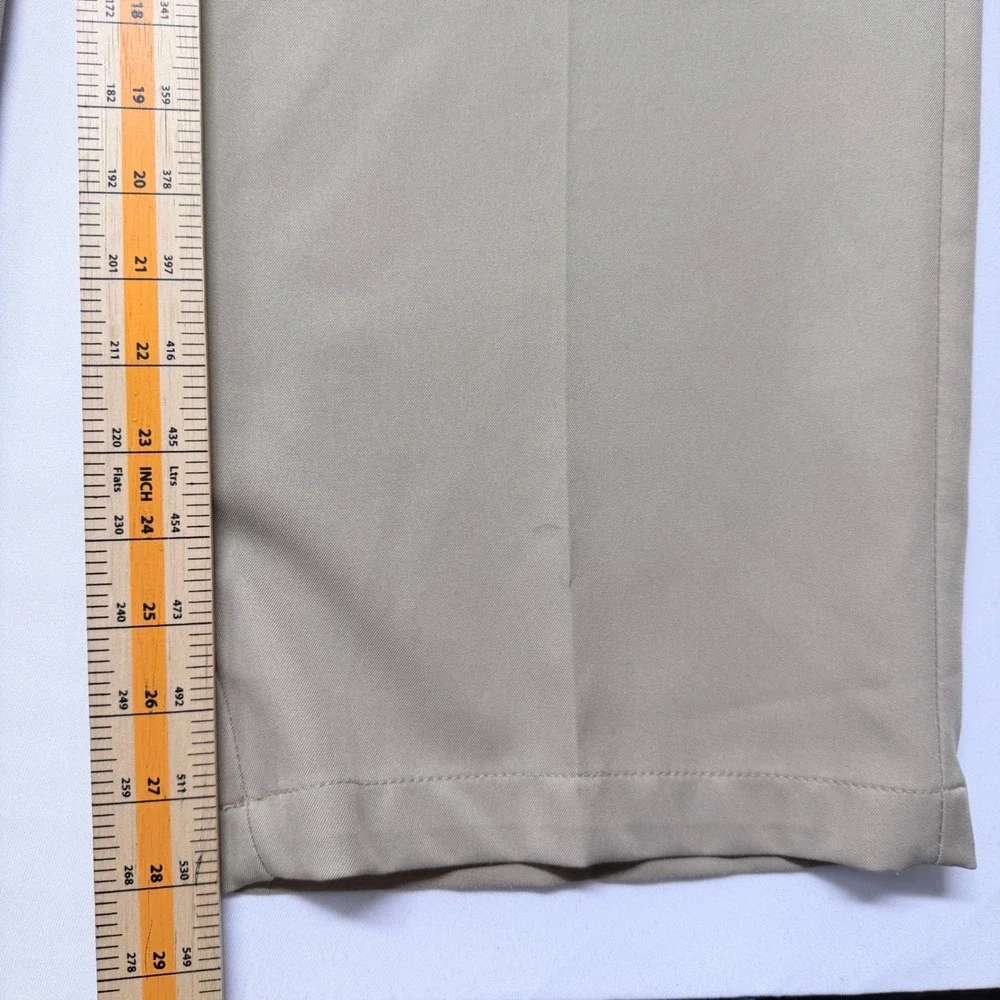 Haggar Cool18 Pro Classic Fit Pants Mens 42x30 Khaki Tan Performance Chino Golf